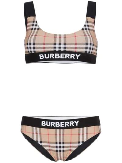 burberry logo detail vintage check bikini|Burberry bathing suit.